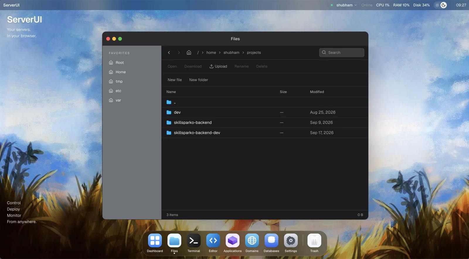 serverui preview