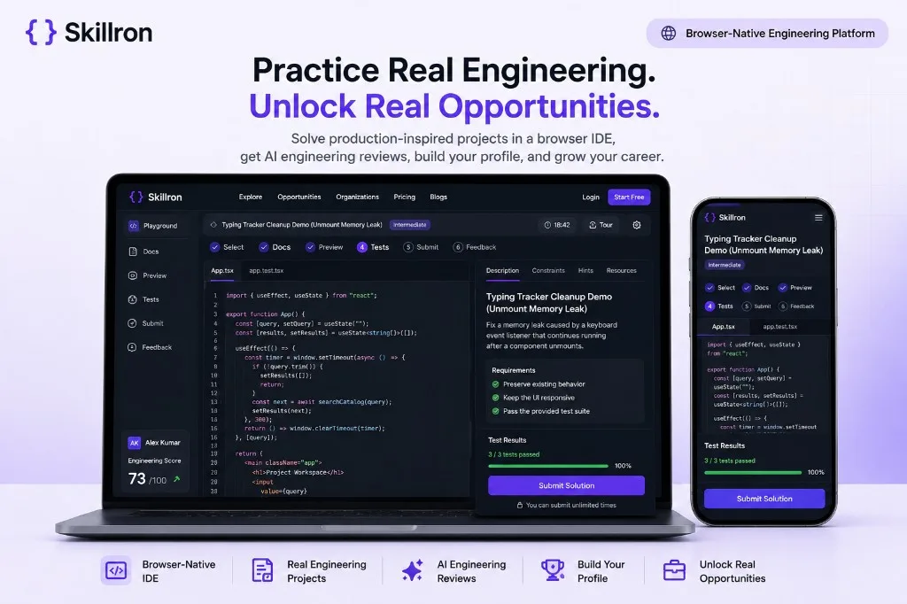 Skillron browser-native engineering platform